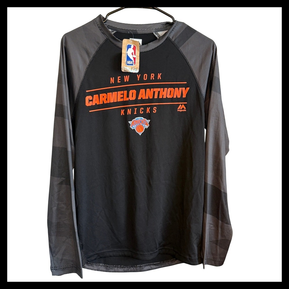 NWT Majestic New York Knicks Carmelo Anthony Long Sleeve Shirt NBA